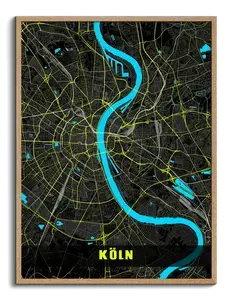 Köln in Neon-Nacht-Farbe