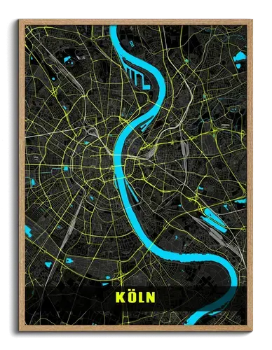 Köln in Neon-Nacht-Farbe