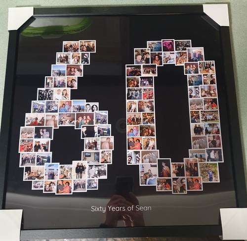 Klantfoto van Katie voor beoordeling Afdruk Fotocollage Poster ingelijst (hout, zwart) 50x50cm